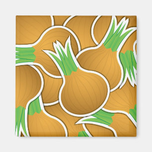 Funky braune Zwiebeln Magnet