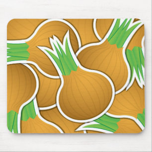 Funky braune Zwiebeln Mousepad