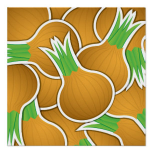 Funky braune Zwiebeln Poster