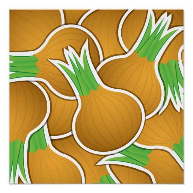 Funky braune Zwiebeln Poster (Vorderseite)