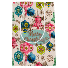 Funky Bright Retro Christmas Mittlere Geschenktüte