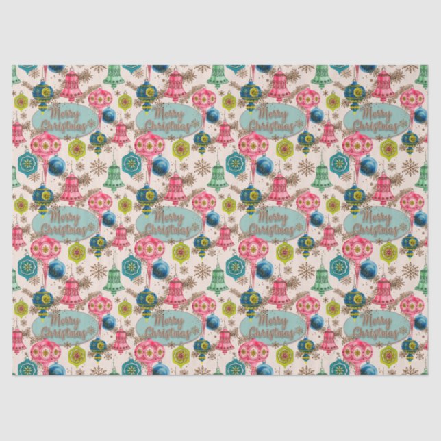 Funky Bright Retro Christmas Seidenpapier (Vorderseite)