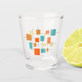Funky Bright Squares Mid Century Retro Schnapsglas