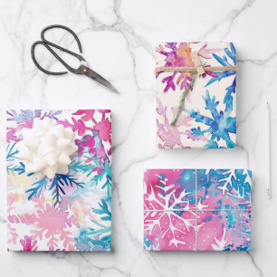 Funky Brights Christmas Themed Geschenkpapier Set
