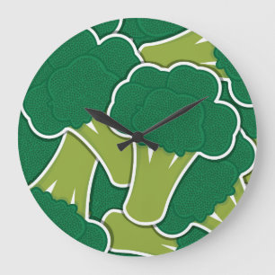 Funky broccoli große wanduhr
