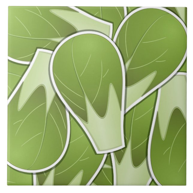 Funky brussel sprossen fliese (Vorderseite)