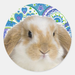 Funky Bunny Runder Aufkleber