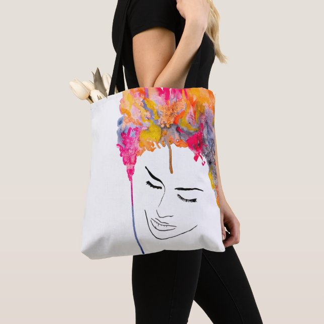 Funky bunt regenbogenfarbene Lady Art Tasche (Von Nahem)