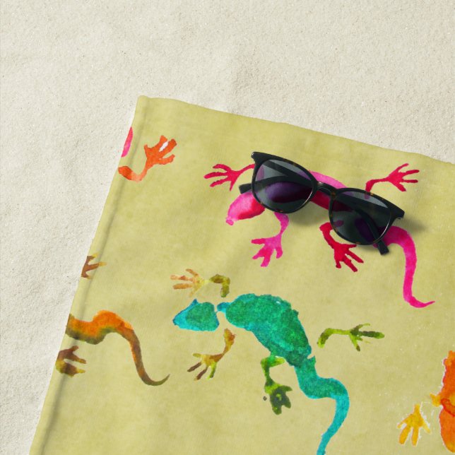 Funky bunter Gecko-Eidechse Strandstyle Strandtuch (Beispiel)