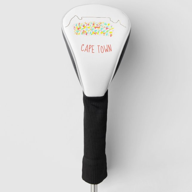 Funky Cape Town Table Mountain farbenfroh Golf Headcover (Vorderseite)