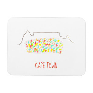 Funky Cape Town ZA Tafelberg farbenfroh Magnet
