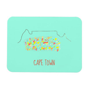 Funky Cape Town ZA Tafelberg farbenfroh Magnet