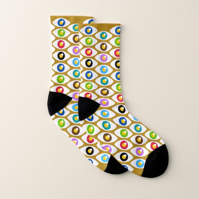 Funky Chaud Brown Yeux Hommes Chaussettes Femmes (Paire)