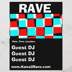 Funky Checkerboard Benutzerdefinierte Rave Flyer