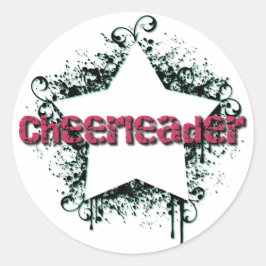Funky Cheerleader Star Runder Aufkleber