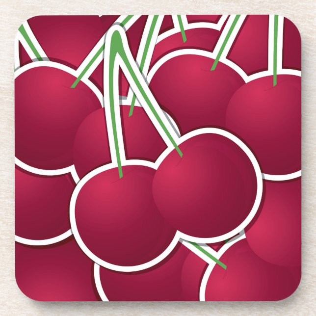 Funky cherry getränkeuntersetzer (Vorderseite)