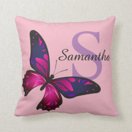 Funky Chic Butterfly Monogram Lancer oreiller
