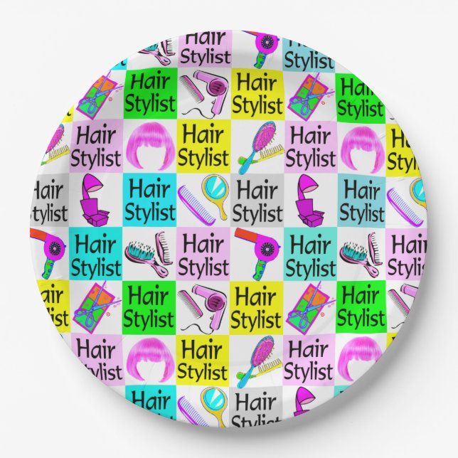 FUNKY, CHIC UND EINZIGARTIGER HAARESYL PAPPTELLER (Vorderseite)