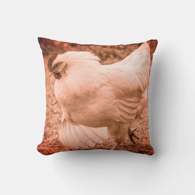 Funky Chicken Hen Hy Line Silver Brown Kissen (Vorderseite)
