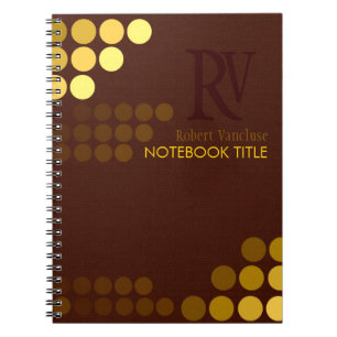 Funky Chocolate+ Gold Tasten Monogram Notebook Notizblock