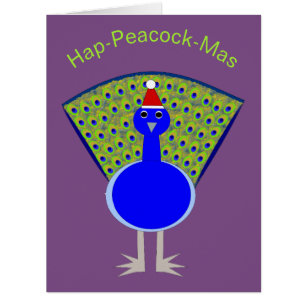 Funky Christmas Peacock Christmas Card