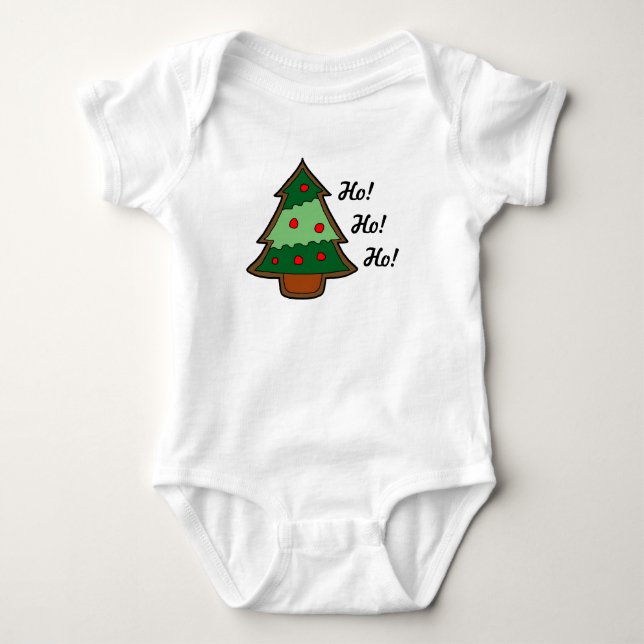 Funky Christmas Tree Ho Ho Ho Ho Baby Strampler (Vorderseite)