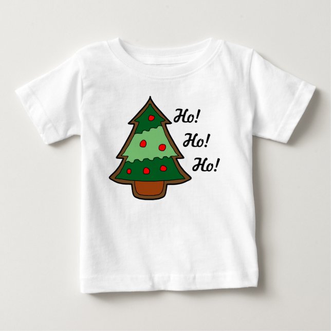 Funky Christmas Tree Ho Ho Ho Ho Baby T-shirt (Vorderseite)