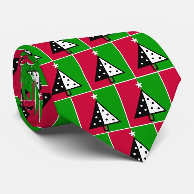 Funky Christmas Tree | Weihnachts-Krawatte Krawatte (Gerollt)