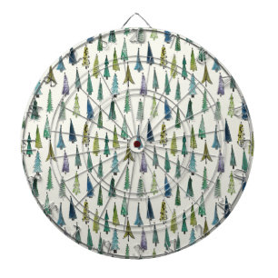 Funky Christmas Trees (Niedliche Illustrierte Kuns Dartscheibe