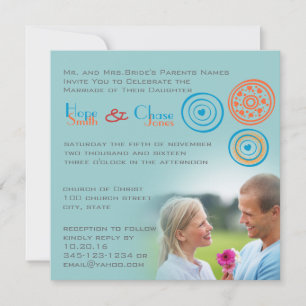 Funky Circle Heart Faire-part de mariage