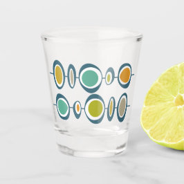 Funky Circles Blue Green Orange Mitte Jahrhundert Schnapsglas