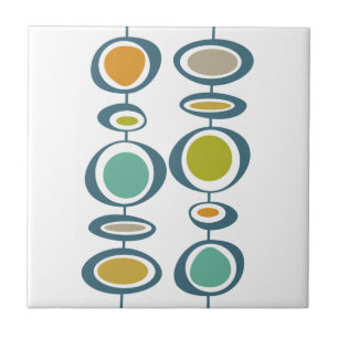 Funky Circles Mid Century Modern Farbige Retro Fliese