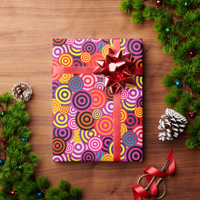FUNKY CIRCLES PATTERN GESCHENKPAPIER (Feiertagsgeschenk)