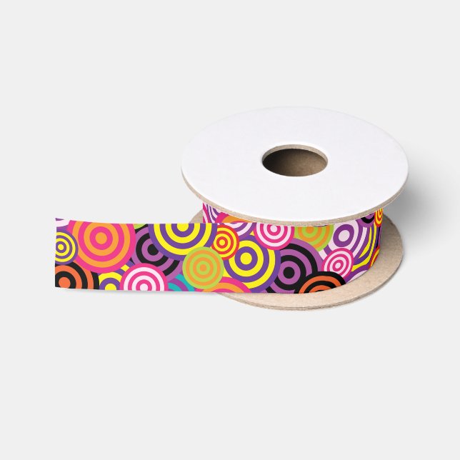 FUNKY CIRCLES PATTERN SATINBAND (Spule)