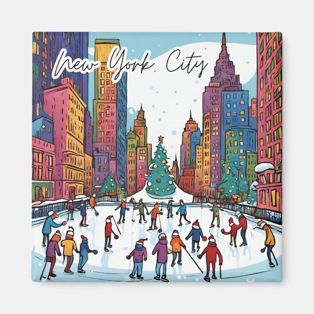 Funky City Magnet - NYC Weihnachtszeit (Vorne)