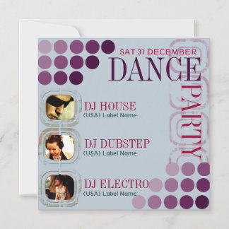 Funky Club DJ Dance Party mit Fotos Einladungen