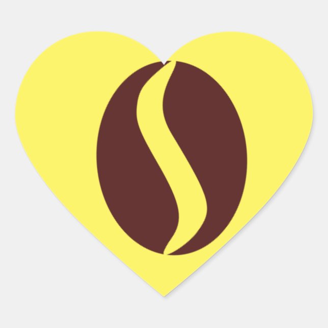 Funky Coffee Bean Herz-Aufkleber (Vorderseite)