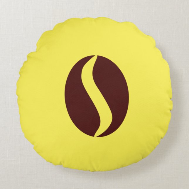 Funky Coffee Bean Rundes Kissen (Vorderseite)