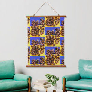 Funky Coffee Lover Boans Textur Wandteppich Mit Holzrahmen