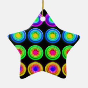 Funky Colorful 3D Circles Keramikornament