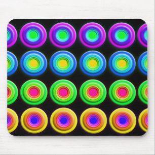 Funky Colorful 3D Circles Mousepad
