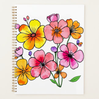 Funky Colorful Flowers Planer