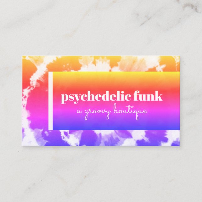 Funky Colorful Gefärbte Krawatte Business Card Visitenkarte (Vorderseite)