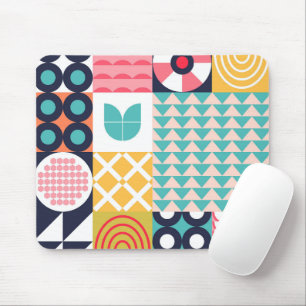 Funky colorful Geometric Mitte Century Mousepad