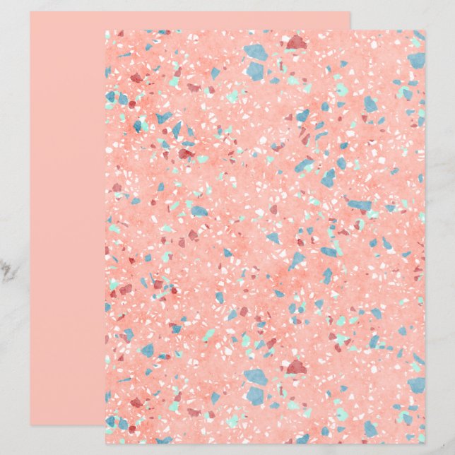 Funky Colorful Mosaic Art Scrapbook Paper (Vorne/Hinten)