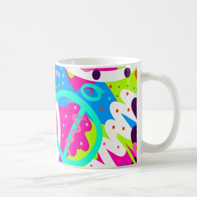 Funky Colorful Pop Art Kaffeetasse (Rechts)