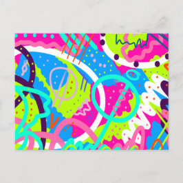 Funky Colorful Pop Art Postkarte