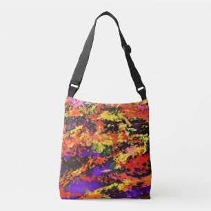 Funky Colorful Rainbow Abstrakt Splash Paint Art Tragetaschen Mit Langen Trägern