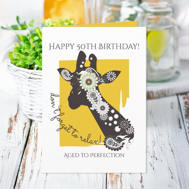 Funky Cool Giraffe Inspiration Geburtstag Karte (Von Creator hochgeladen)
