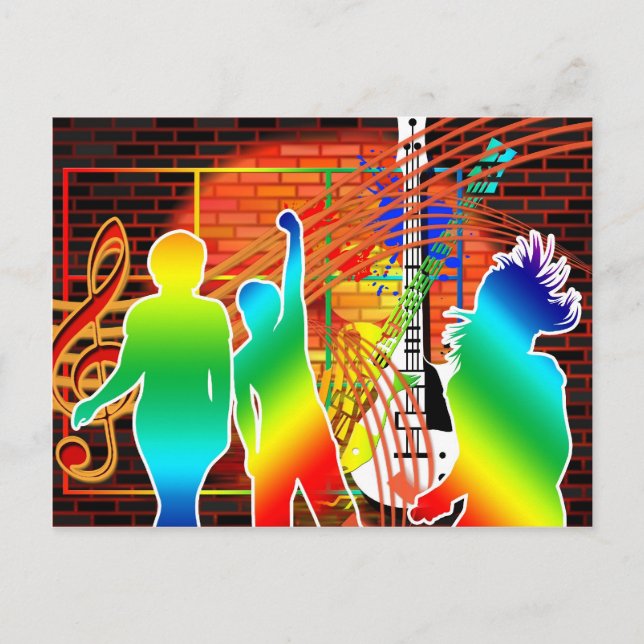 Funky Cool Music Dance Pop Art Design Postkarte (Vorderseite)